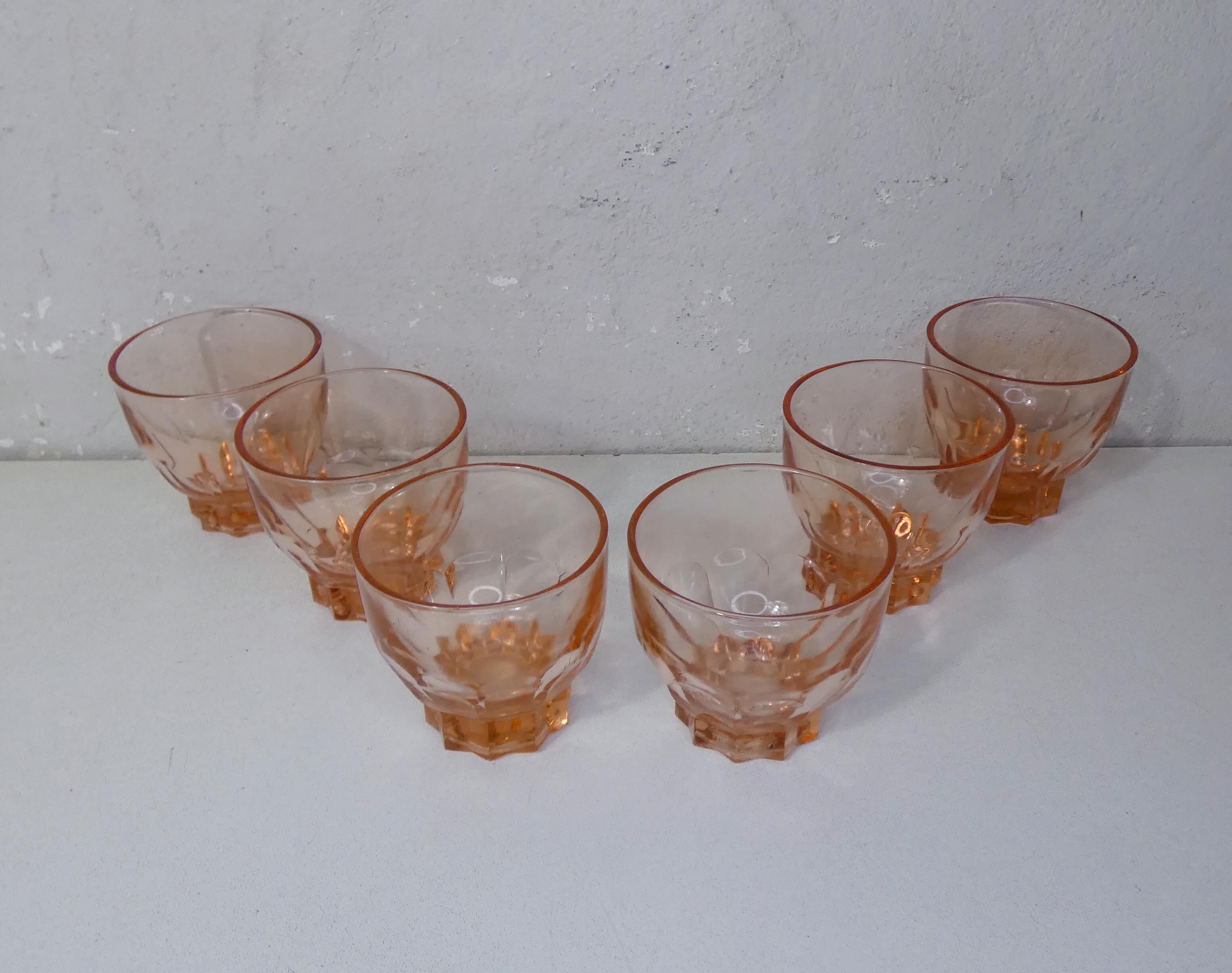 6 verres rose