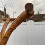Porte manteau en rotin vintage 1970