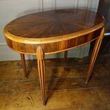 Oval Art Deco side table inlaid with a star, Sue & Mare style, circa
