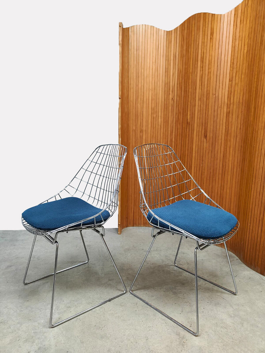 Vintage Dutch design Pastoe SM05 wire chairs Cees Braakman