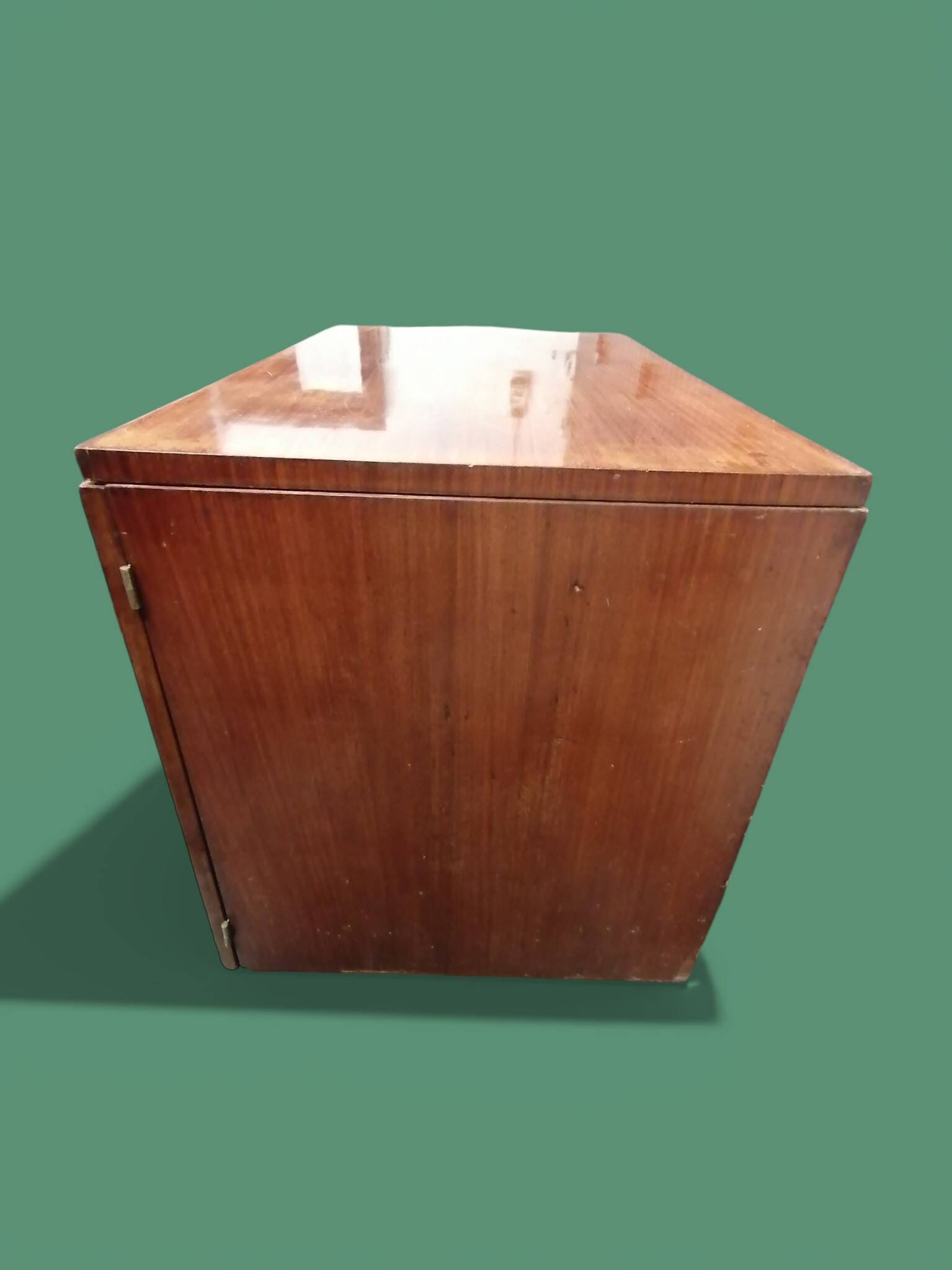 Rectangular veneered wooden desk in Art Deco style. 1930s-1940s.