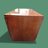Rectangular veneered wooden desk in Art Deco style. 1930s-1940s.