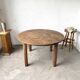 Brutalist round table in solid oak, 1950s.