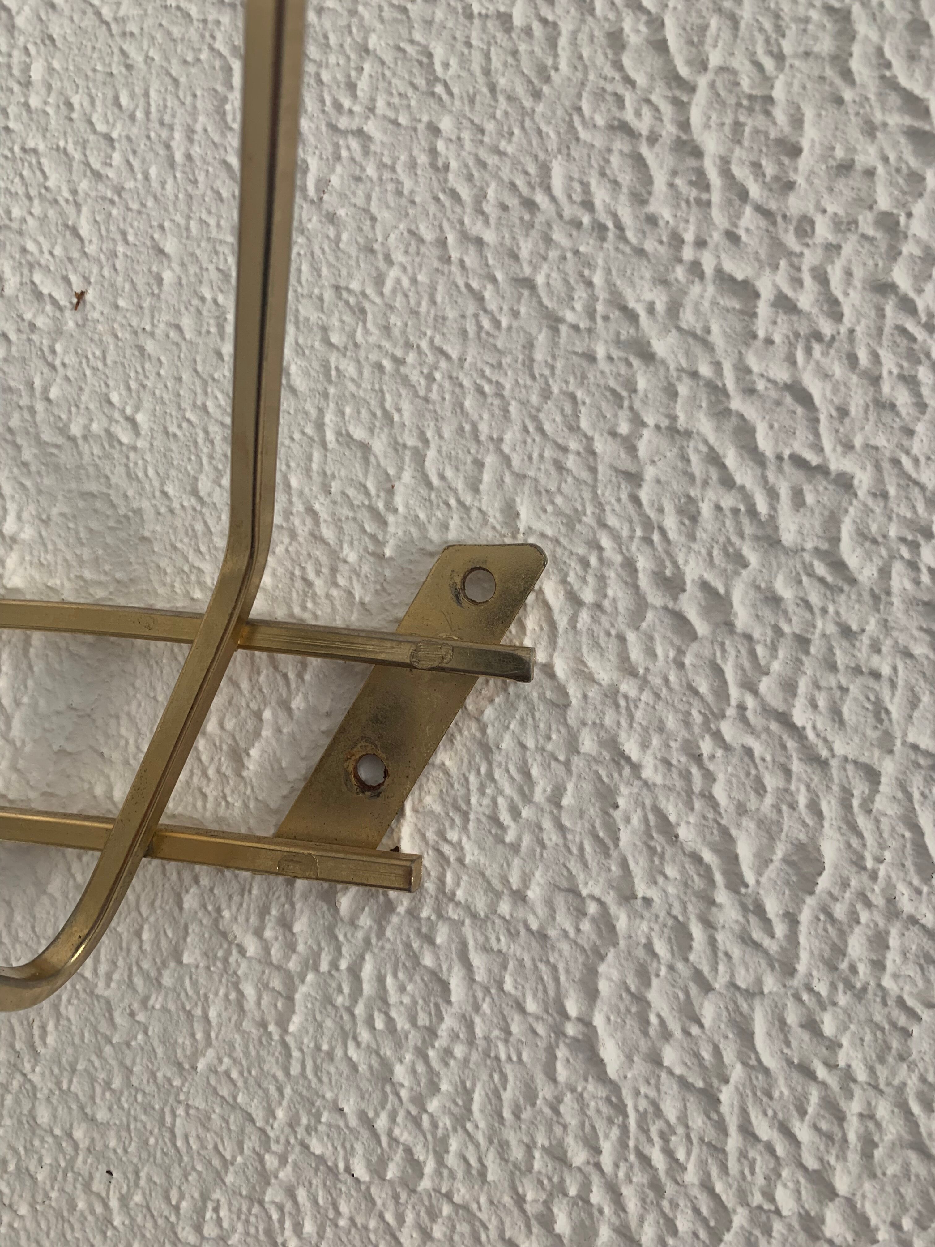 Vintage 1960 gold coat rack 6 hooks balls - 50 x 20 cm