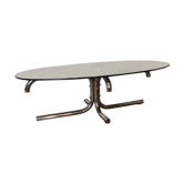 Coffee table smoked glass and chrome