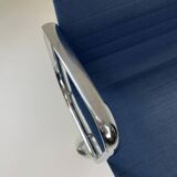 Blue fabric office chair, ICF - Charles Eames, Ray Eames - EA108 aluminum group