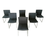 Chaises à repas italiennes vintage chromées, 1970