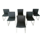 Vintage chrome italian dining chairs, 1970s