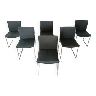 Chaises à repas italiennes vintage chromées, 1970