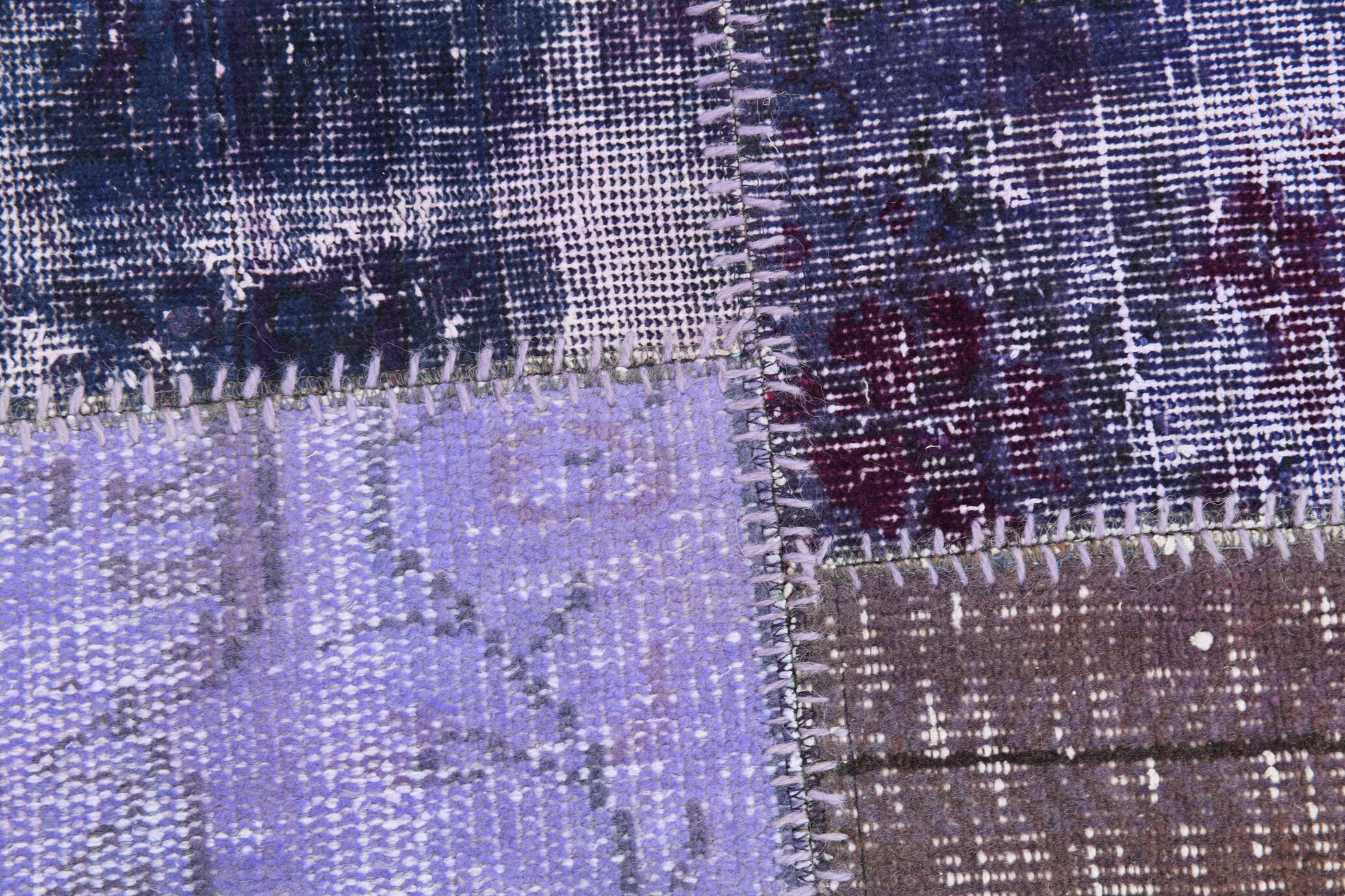 Purple tones vintage patchwork rug 304x215cm