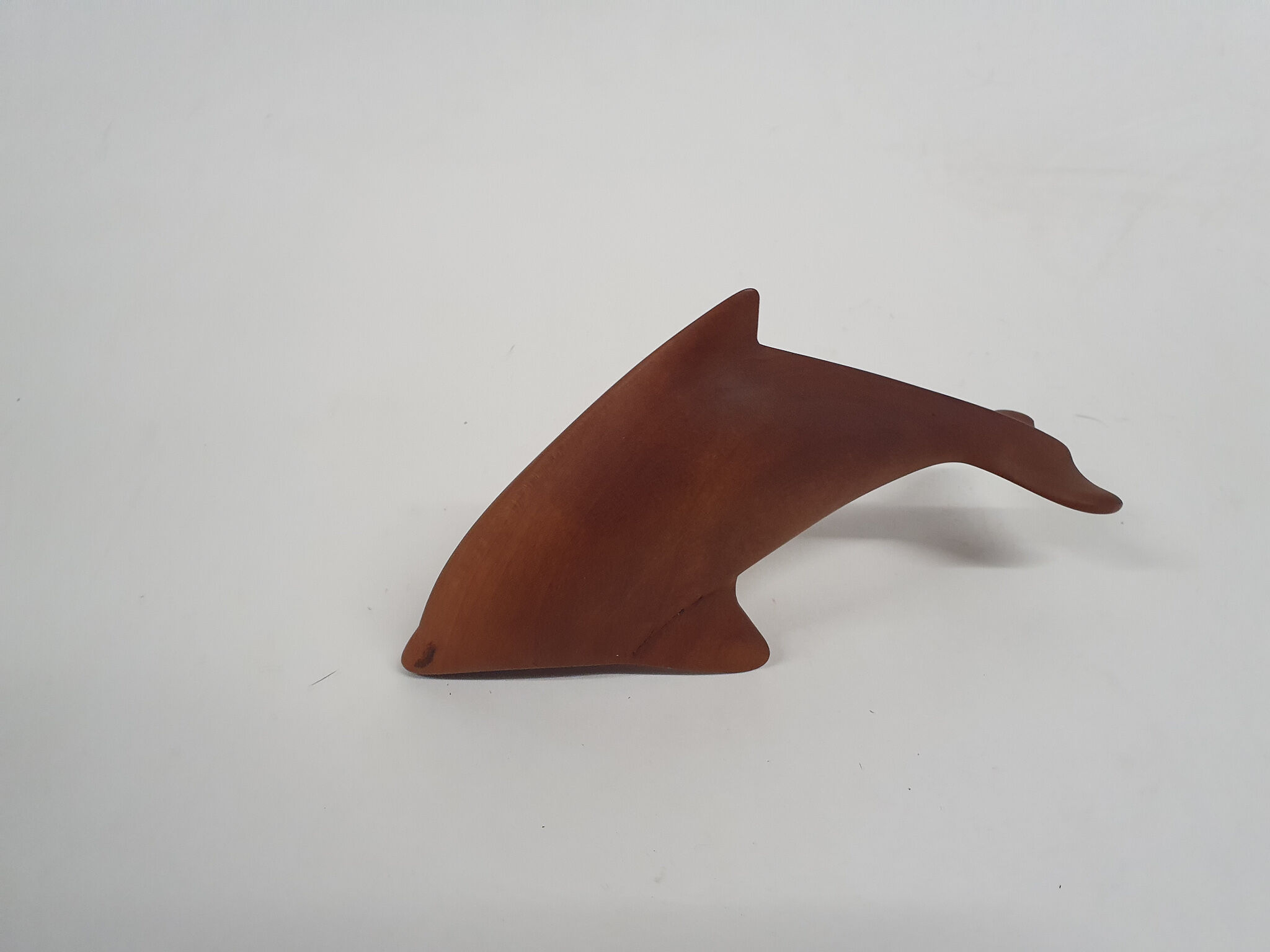 Scandinavian modern solid teak dolphin sculpture, 1950's