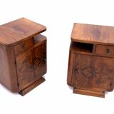 Pair of Art Deco bedside tables, Poland, 1930s.