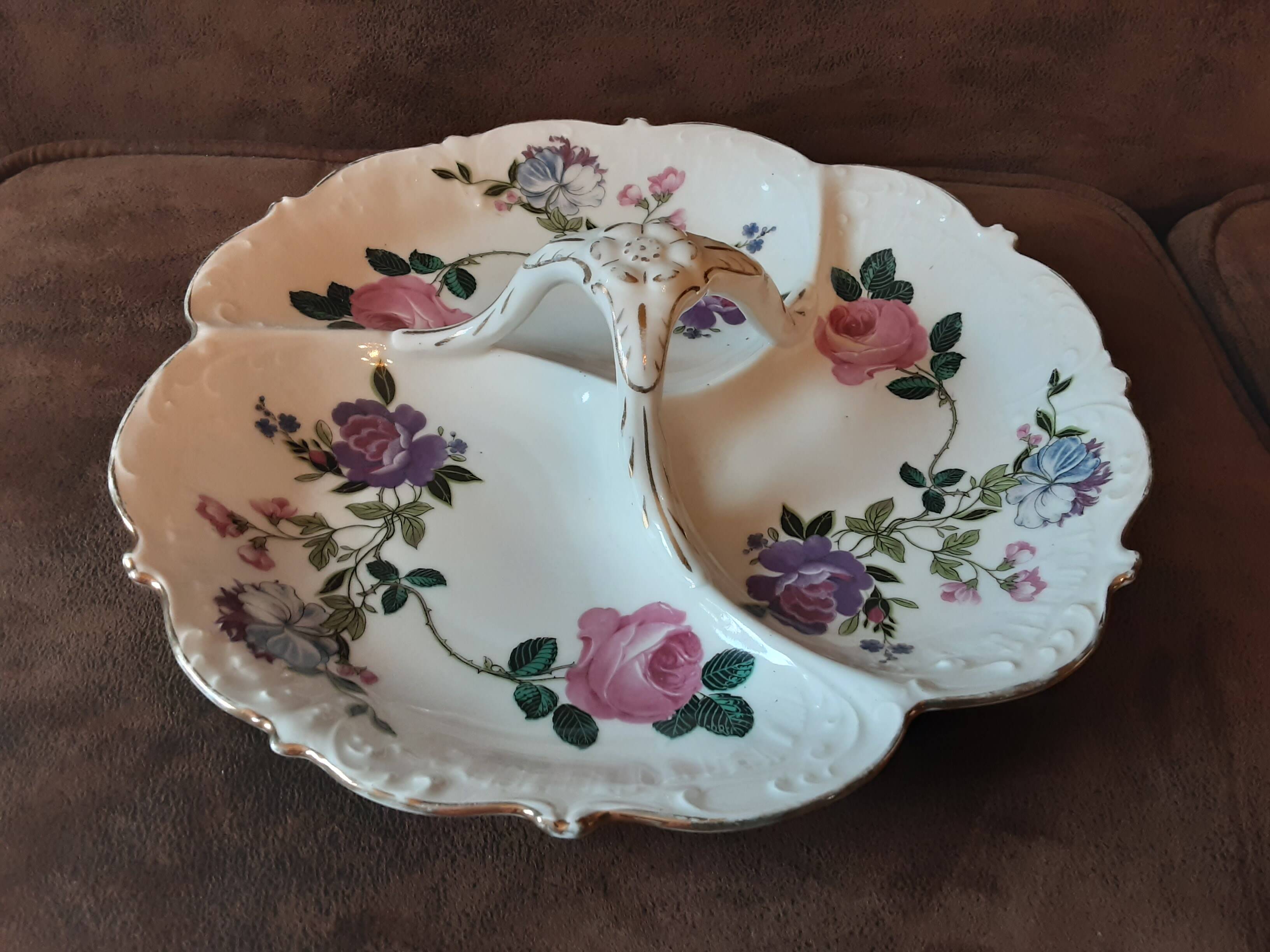 Plat compartiments  porcelaine  original