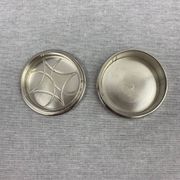 Christofle black talisman - pillbox powder box round lacquer box china silver metal tbe
