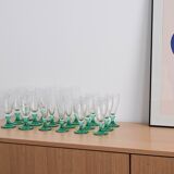 Set of wine and champagne glasses, 1970s, made in Italy