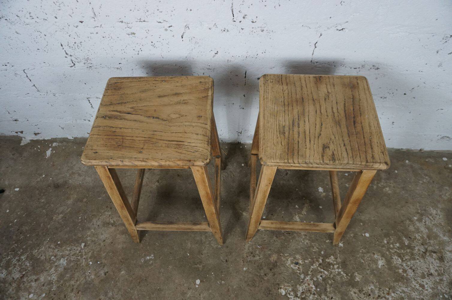 Pair of oak stools (handcrafted)