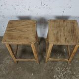 Pair of oak stools (handcrafted)
