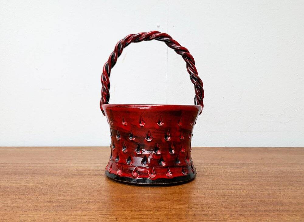 Italian ceramic vase Strawberries by Fratelli Fantullacci for Bitossi, 1960s