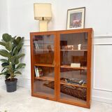 Teak glass bookcase