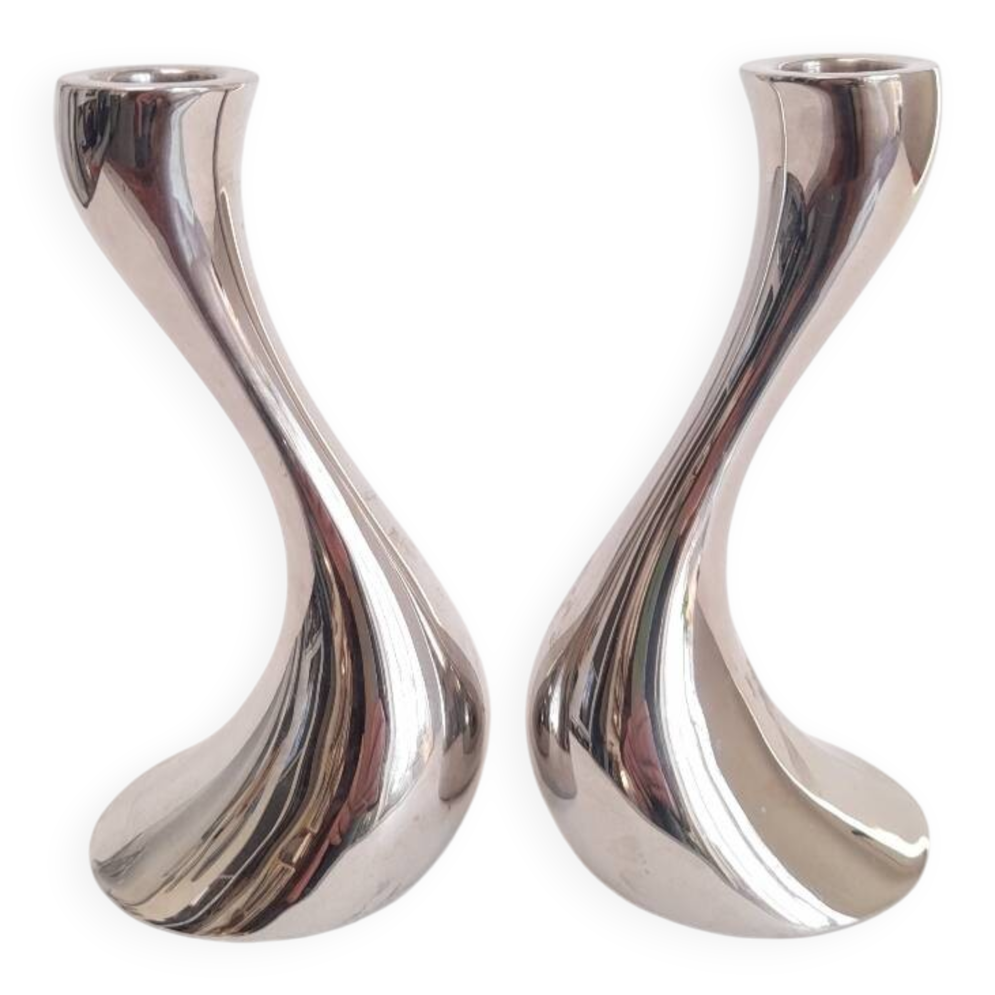 Cobra candlestick pair Georg Jensen Denmark