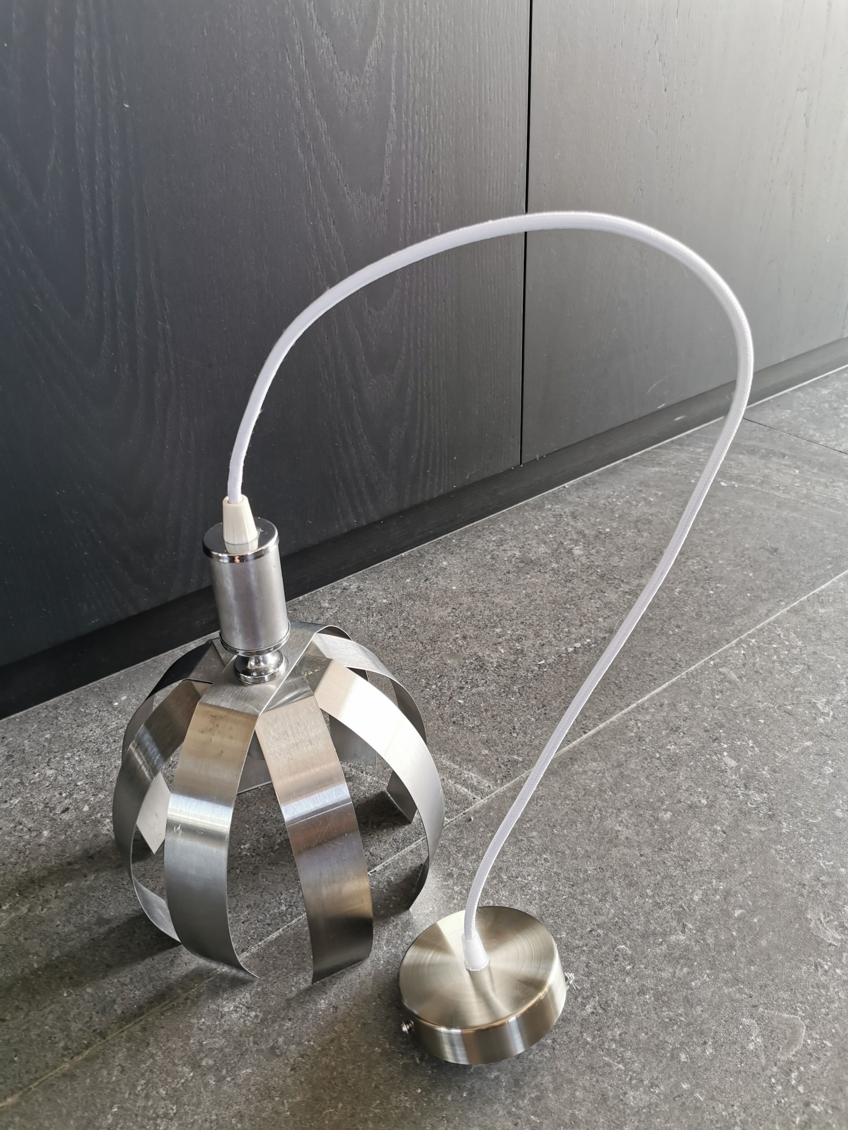 Suspension vintage inox brossé