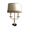 Lampe de table vintage classique Français bouillotte avec deux lumières en laiton style Art Déco en ligne droite