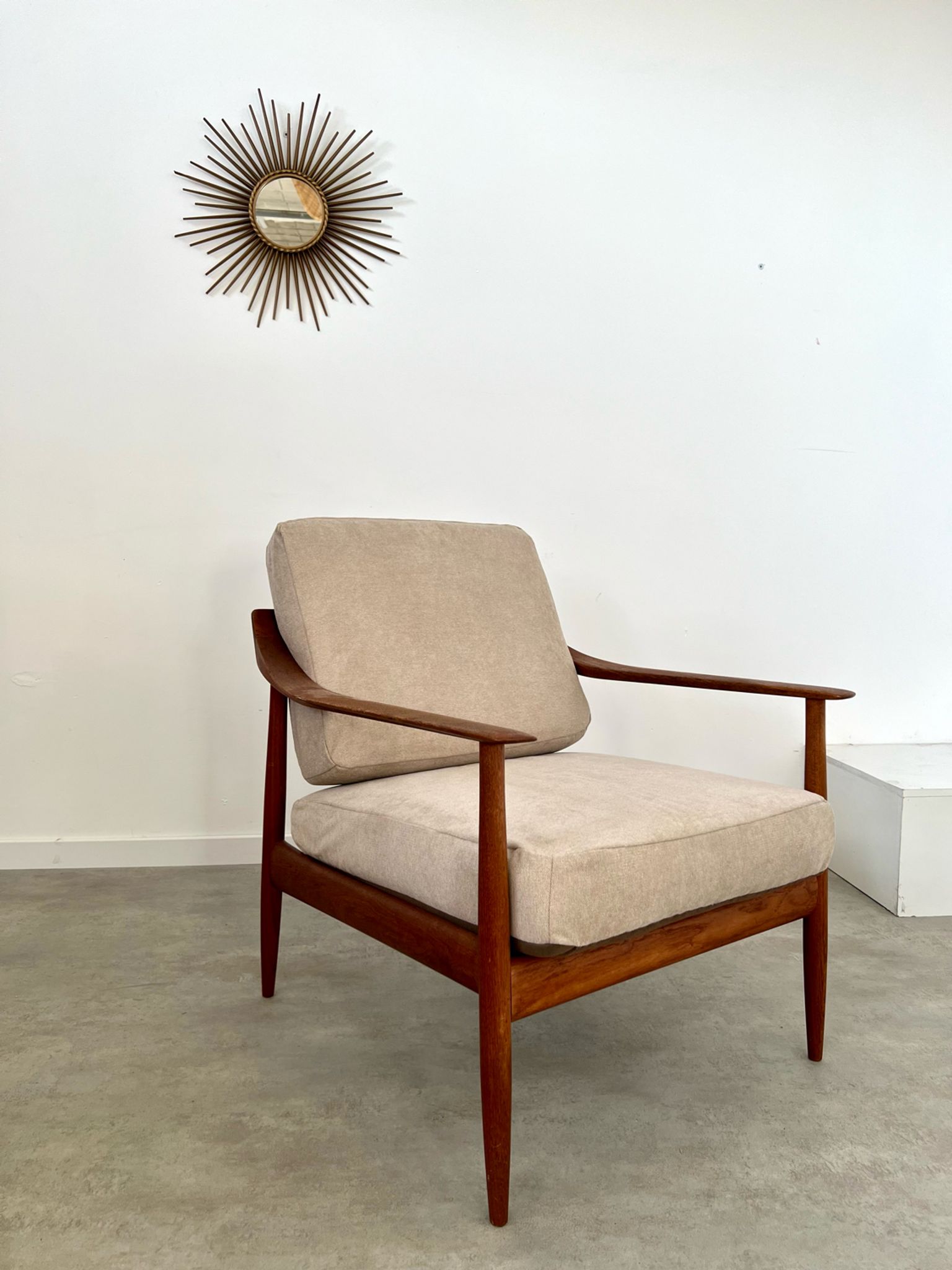Old vintage teak armchair design Walter Knoll for Knoll Antimott Germany 1960s