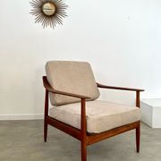 Old vintage teak armchair design Walter Knoll for Knoll Antimott Germany 1960s