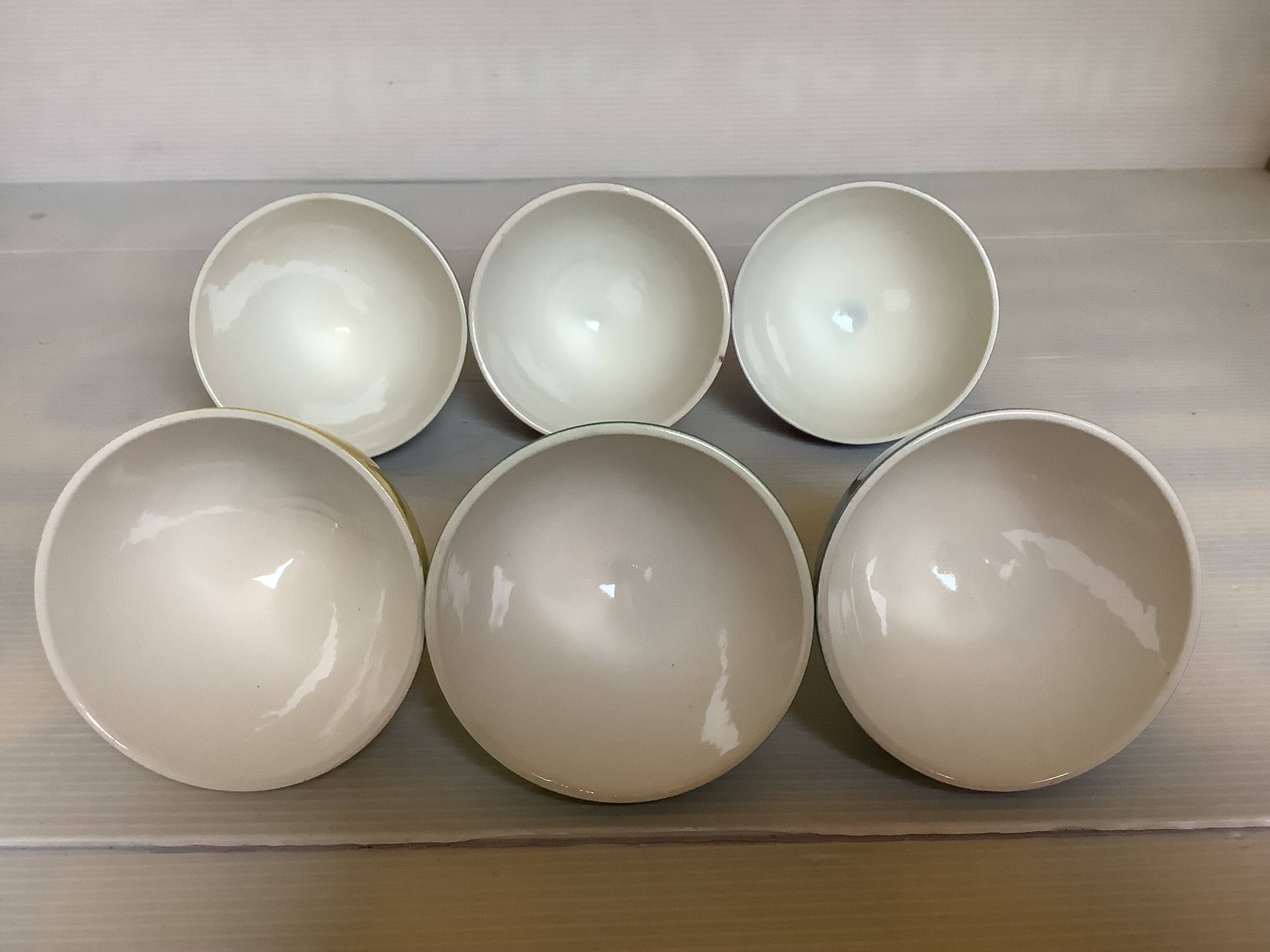 Six small polka dot bowls Boch Frères Belgium