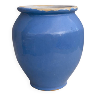 Blue glazed terracotta grease pot, 20th century