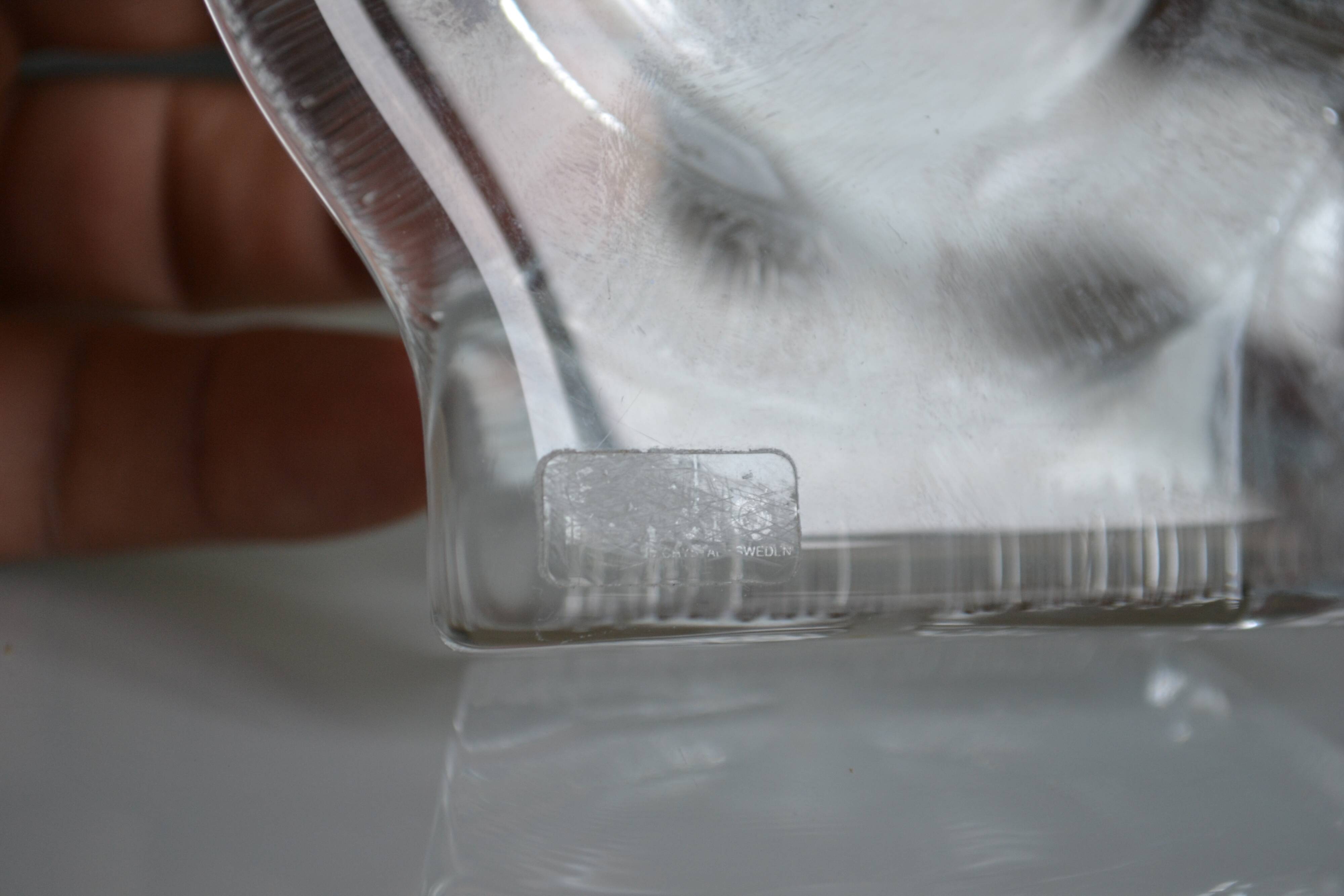 Golf crystal pocket emptier or paperweight by Nybro of Sweden