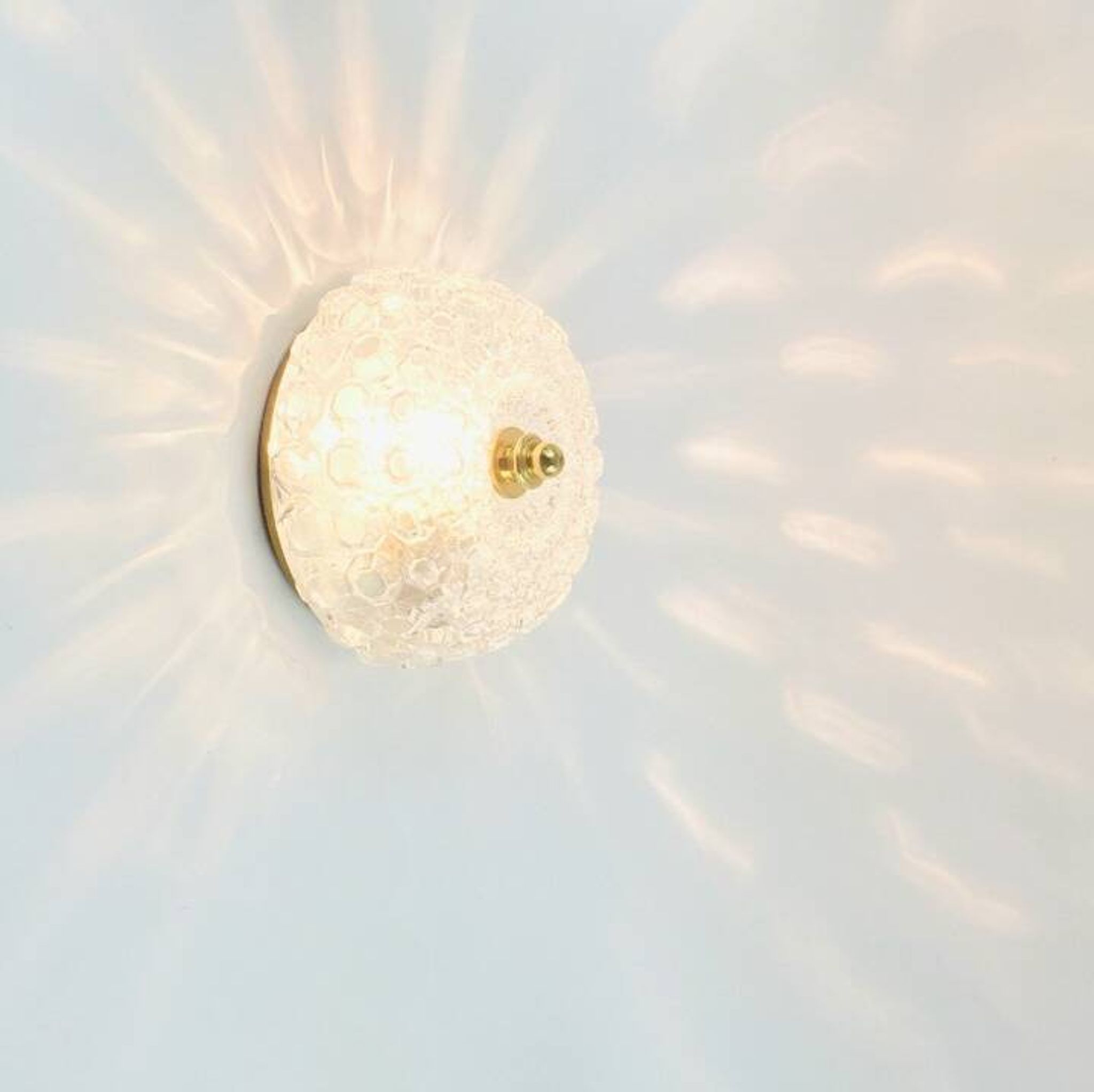 Pair of Mid-Century Diamond Glass Wall Lights H. Tynell for Limburg, 1970s
