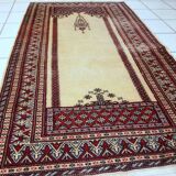 Vintage Pakistani carpet Lahore handmade 77cm x 140cm 1960s, 1C716