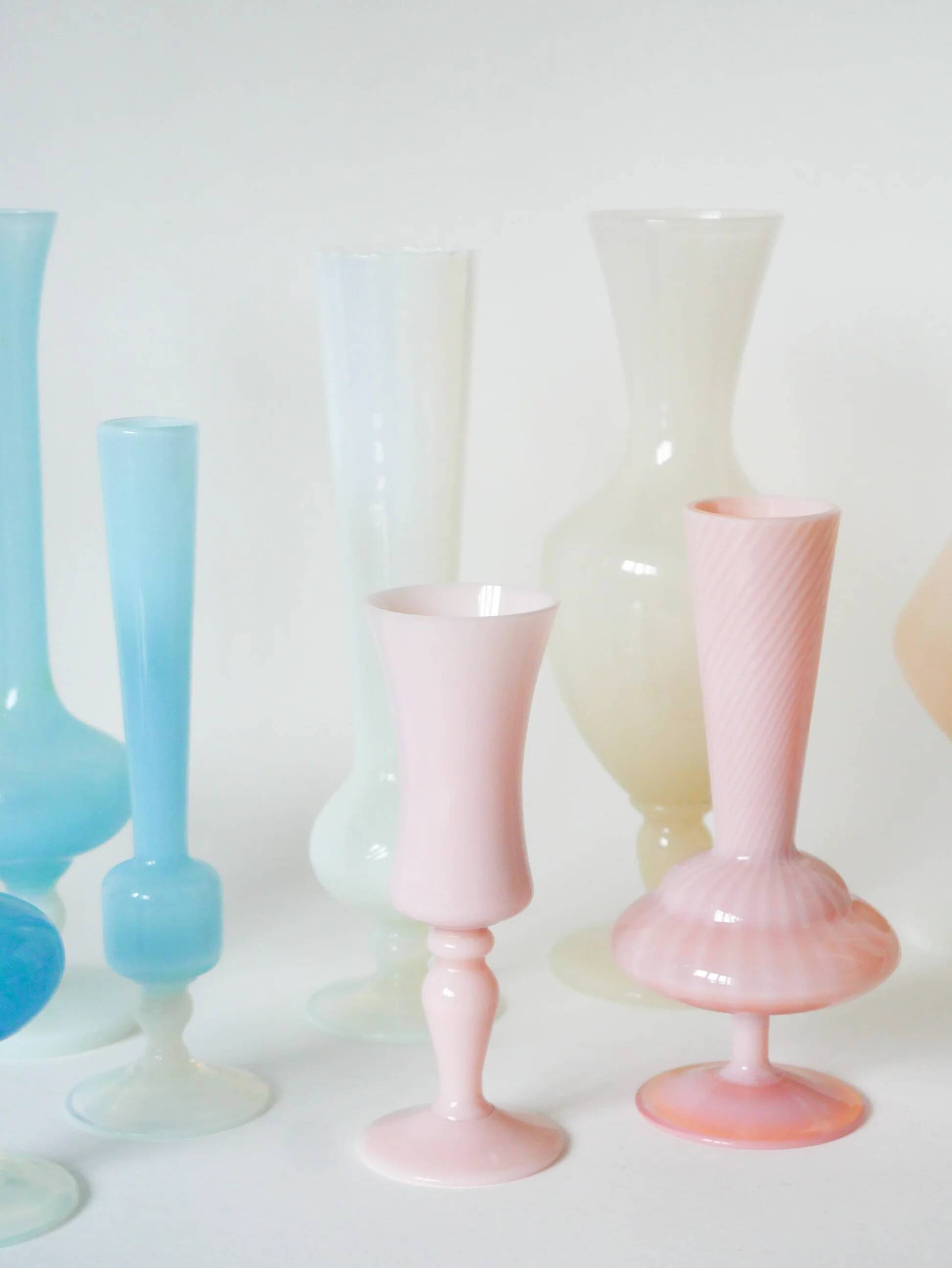 Large opaline vase, pale pink, 1960