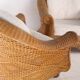 Pair of woven wicker armchairs
