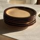 Set of 6 small stoneware dessert plates, Oxford brand, made in Brazil