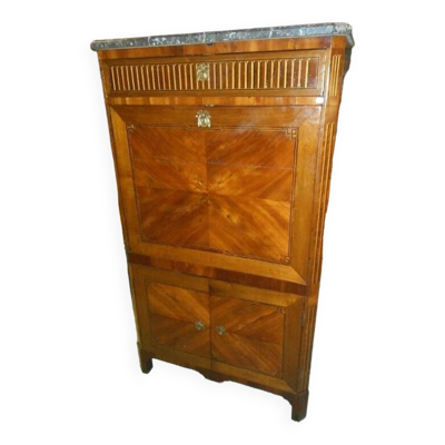 Secretaire marquete louis xvi plateau marbre du xix ème siecle