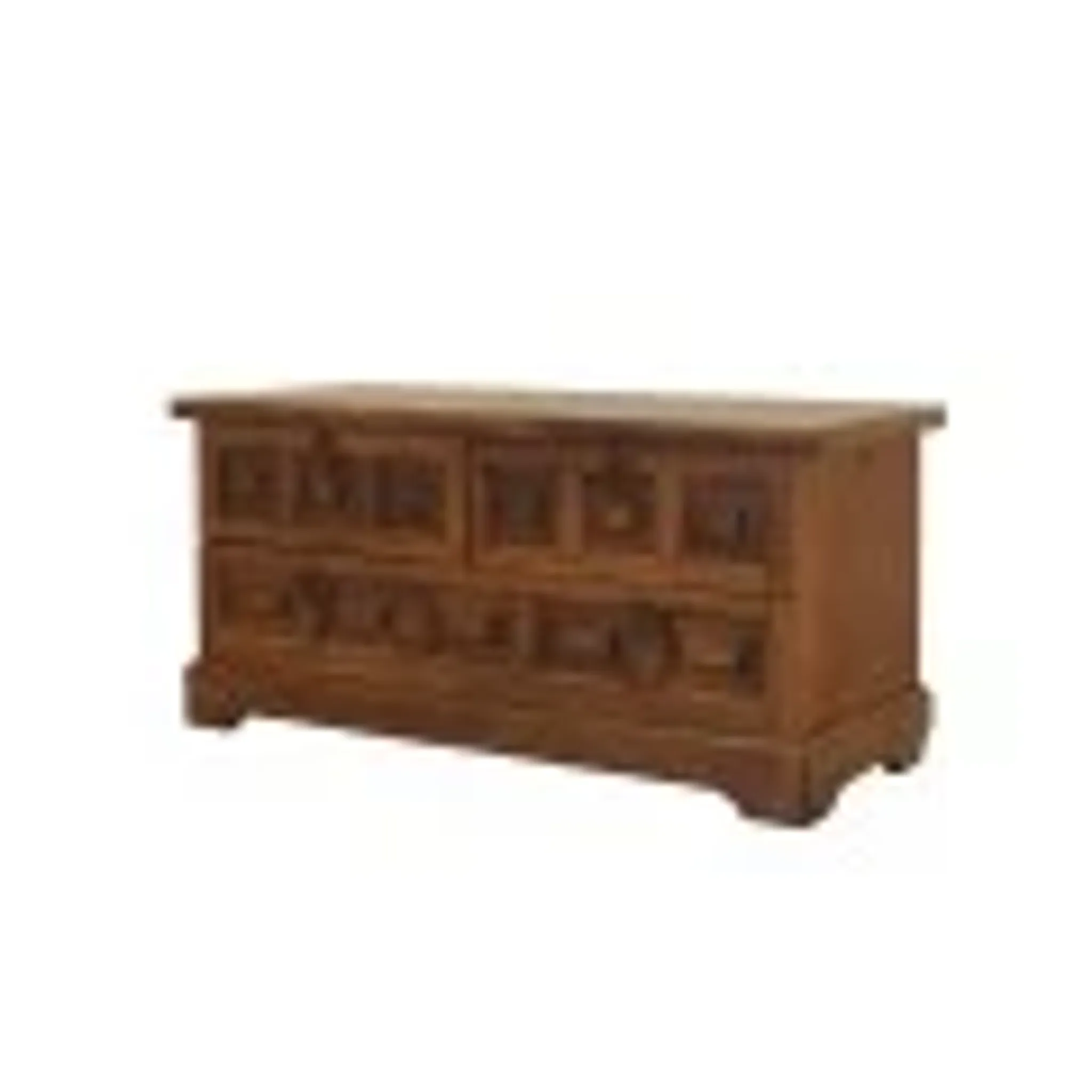 Danish chest of drawers with panelled fronts, oak veneer, 1970s