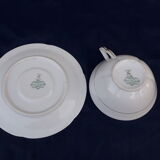 Tea cup with porcelain saucer from Limoges Charles Ahrenfeld bordered gilded