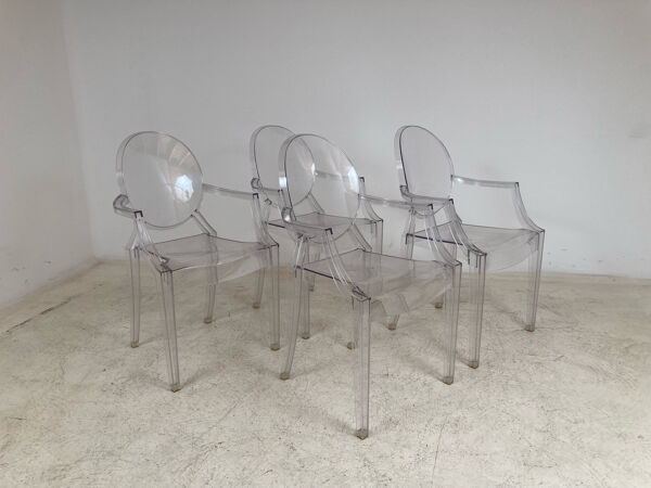 4 fauteuils Louis Ghost par Philippe Starck édition Kartell
