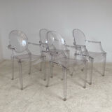 4 Louis Ghost armchairs by Philippe Starck Kartell edition