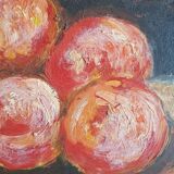 Still life with fruit, oil on hardboard