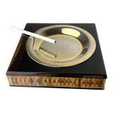 Lucite & rattan ashtray, Christian Dior style, circa 1970s