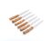 Six stainless steel knives with bamboo handles