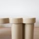 Italian scalloped coffee table in beige lacquer, 1980s