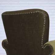 1970s, Danish lounge chair, high, furniture velour, ash wood legs.