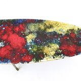 Vintage Oval Coffee Table by Stil Keramos with a Colored Lacquered Ceramic Top
