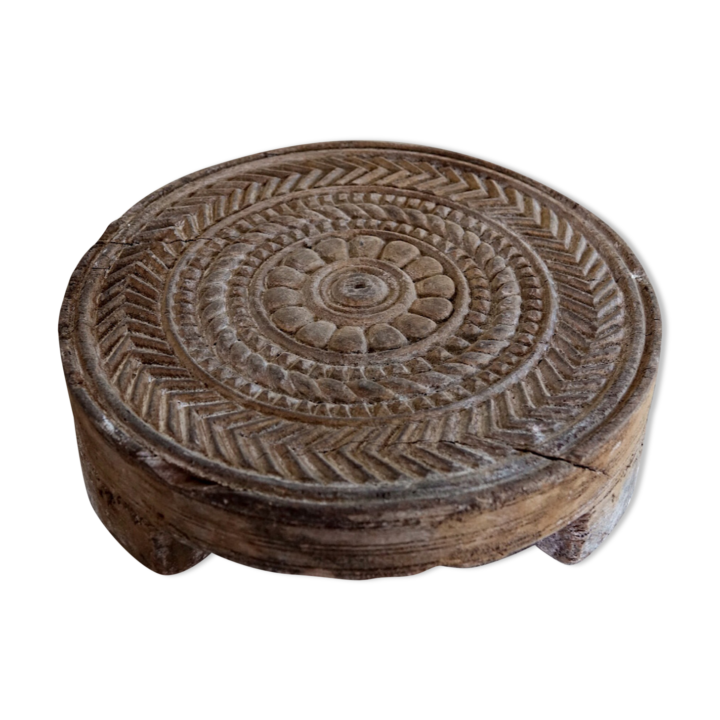 Carved wooden chapatis board