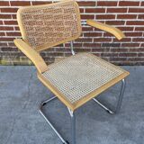 Cesca model design chair with armrests chrome version