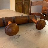 Coat rack with six wooden hooks